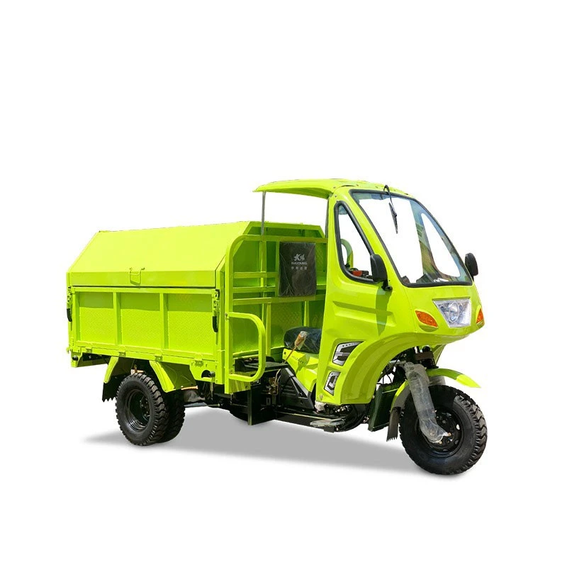 Closed Cab Three-Wheeled Motorcycle 300cc Water Cooled Gasoline Motorized Heavy-Duty Tricycle