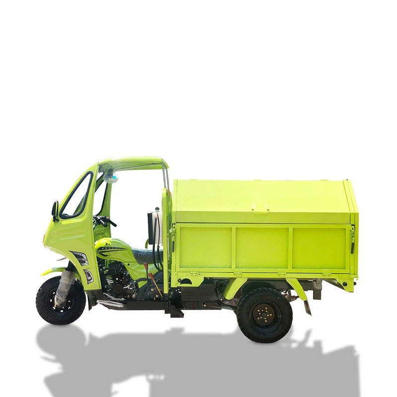 Closed Cab Three-Wheeled Motorcycle 300cc Water Cooled Gasoline Motorized Heavy-Duty Tricycle